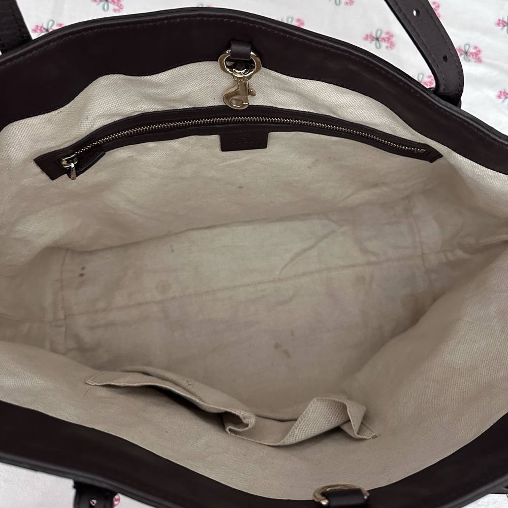 Gucci Dark Brown Monogram Tote - Picture 4 of 13